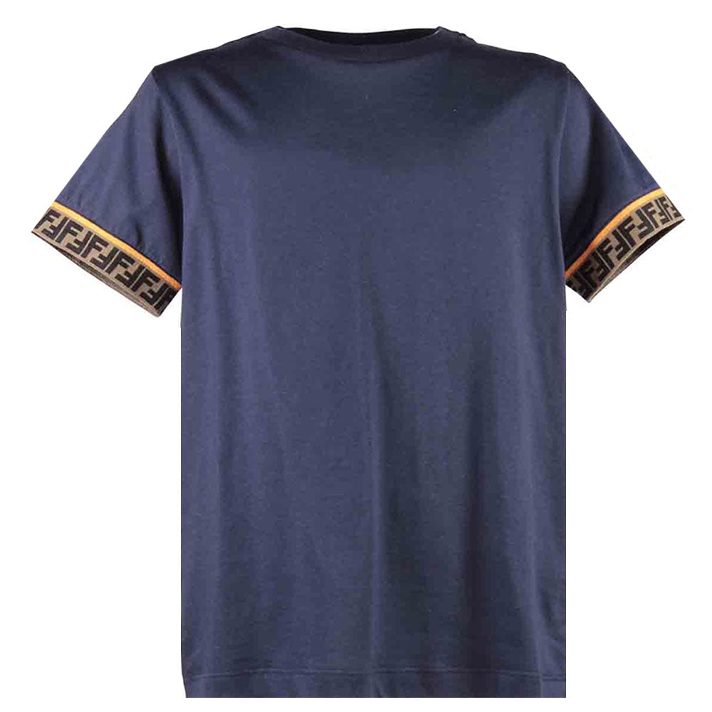 Fendi Boys FF Trim Logo T-shirt Navy