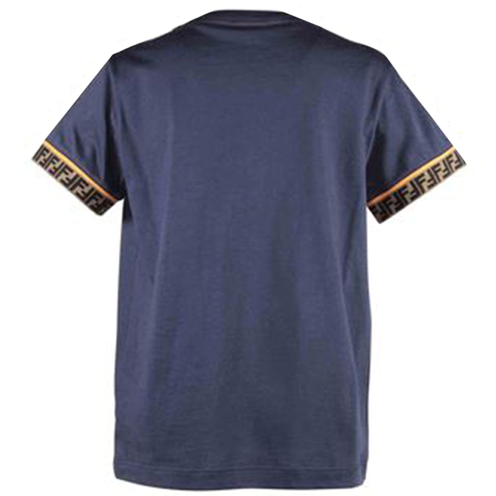 Fendi Boys FF Trim Logo T-shirt Navy