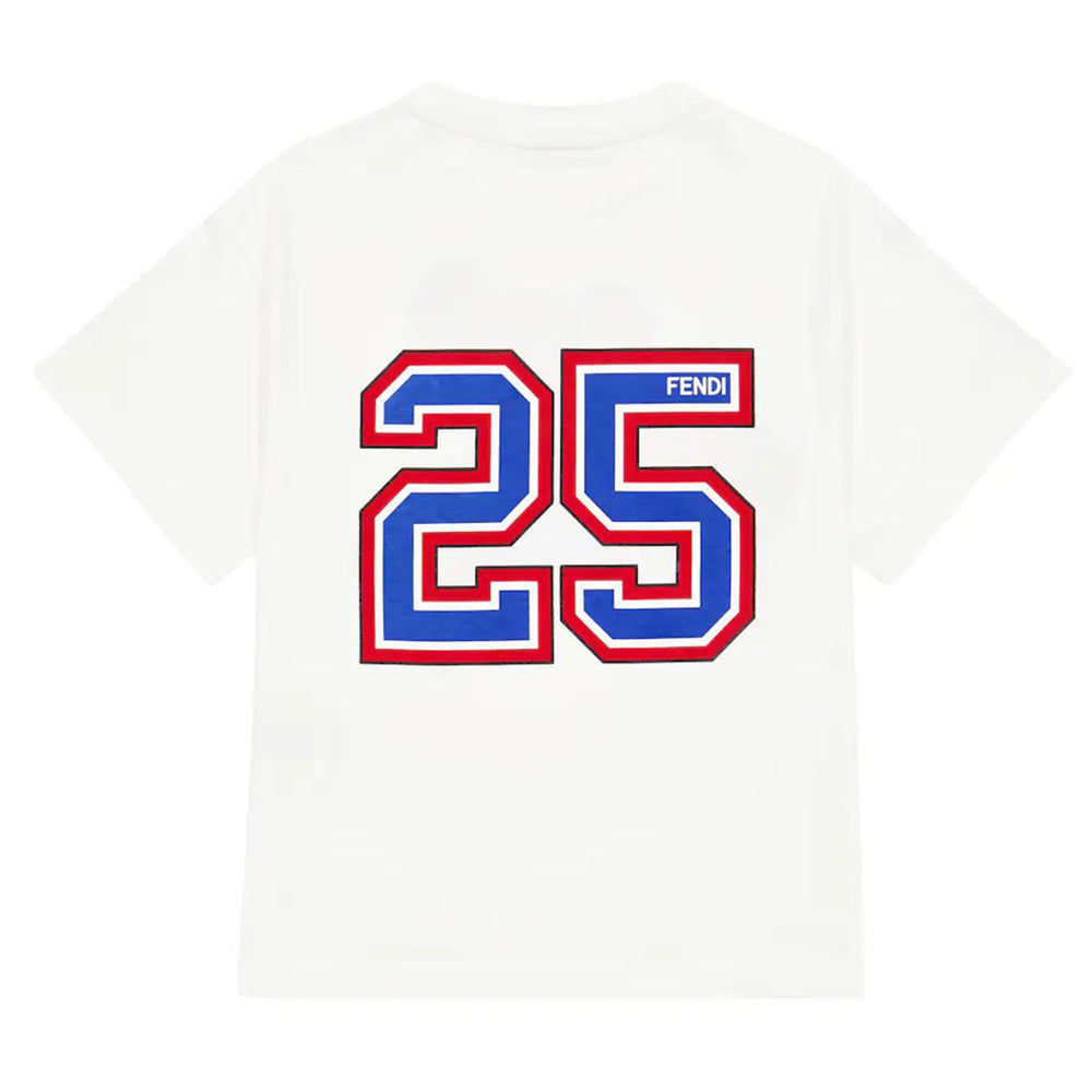 Fendi Unisex Basketball Teddy T-shirt White
