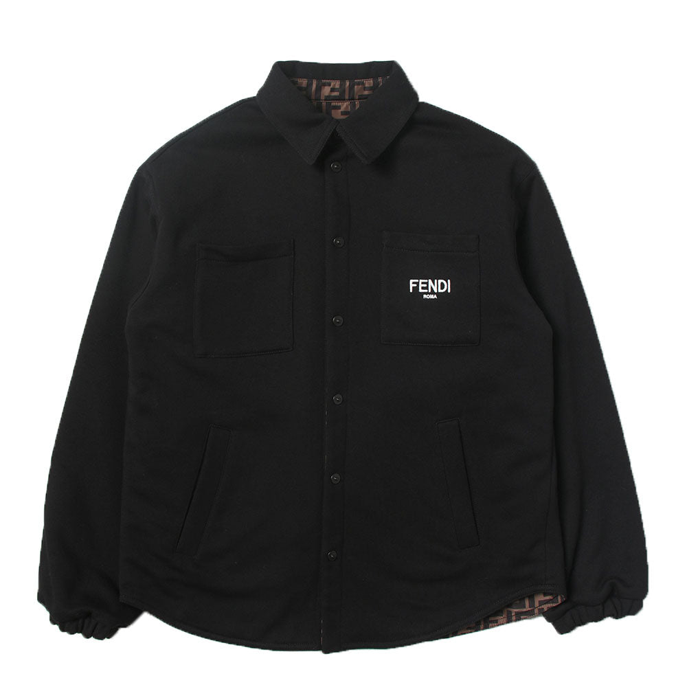 Fendi Boys Reversible FF Monogram Print Shirt Jacket Black