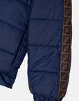 Fendi Boys Reversible FF Logo Padded Jacket Blue Brown