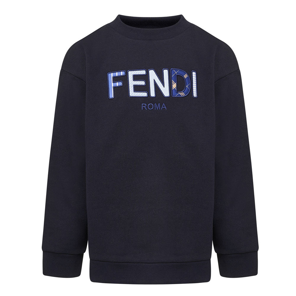 Fendi Kids Unisex Logo Sweater Navy