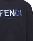 Fendi Kids Unisex Logo Sweater Navy