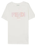 Fendi Girls Logo T-shirt White
