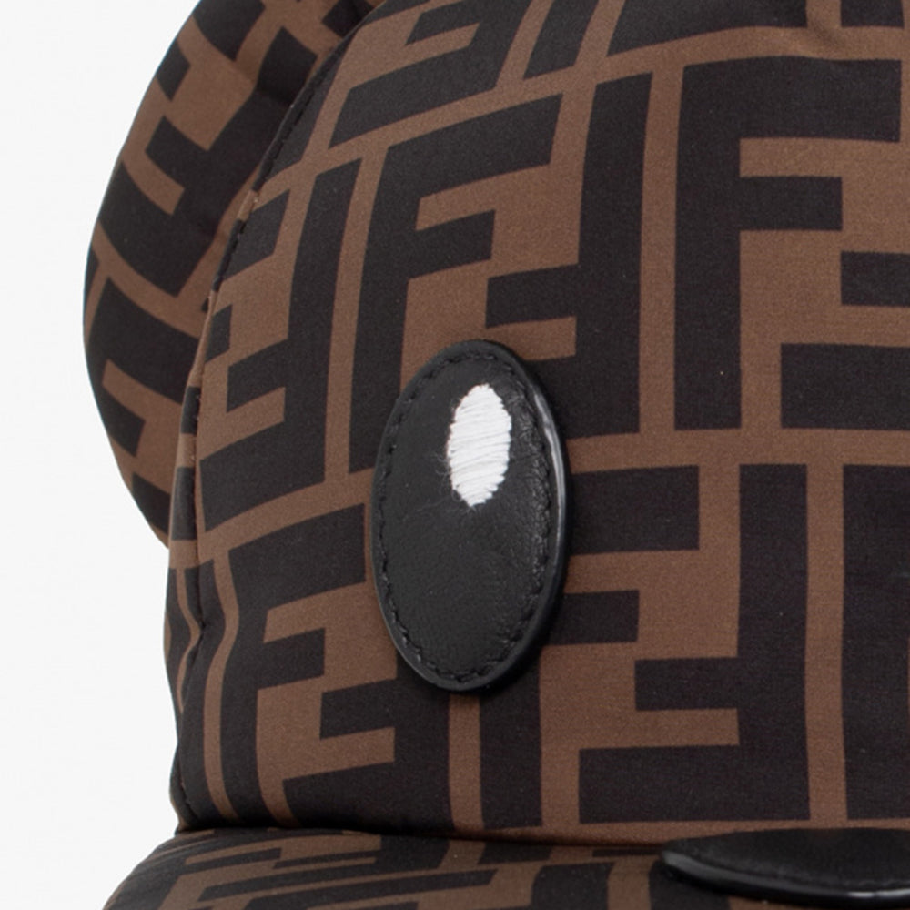 Fendi Unisex FF Print Bear Cap Brown