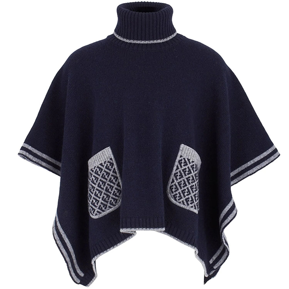 Fendi Unisex FF Poncho Navy