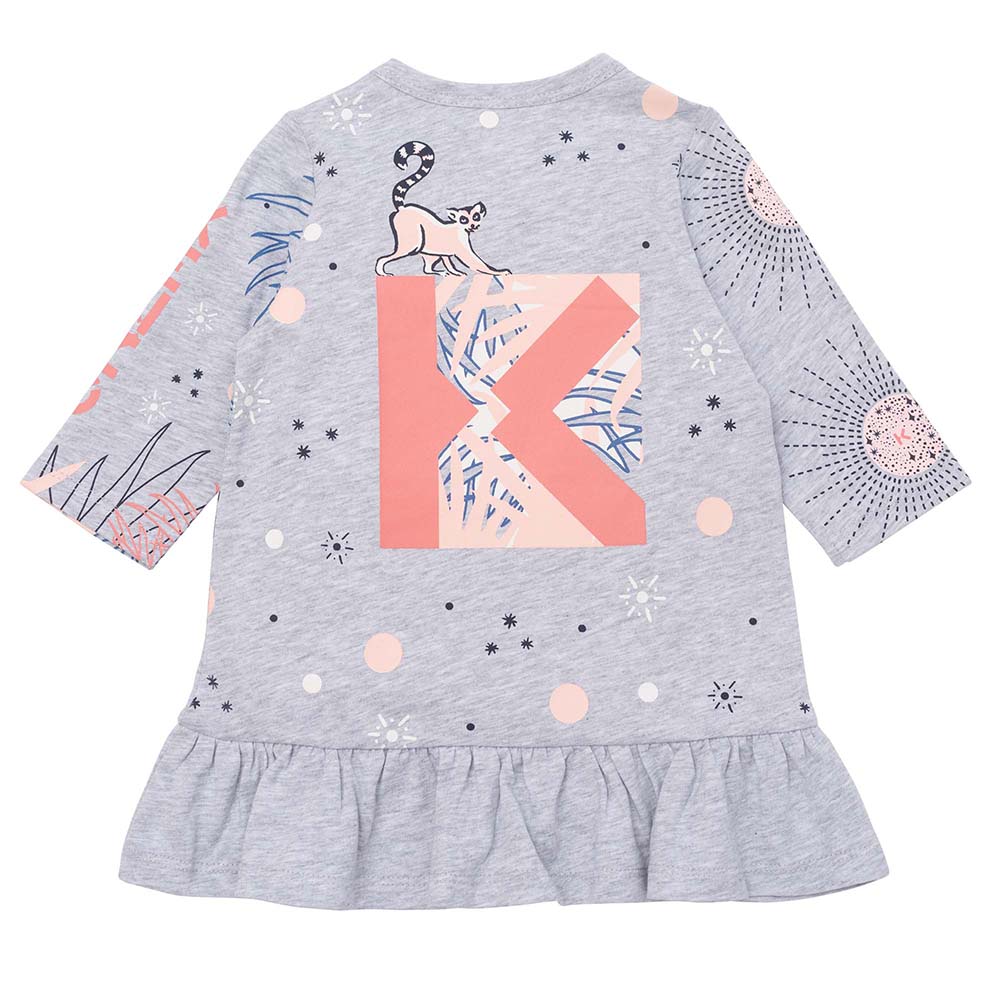 Kenzo Baby Girls Tiger Print Dress Grey