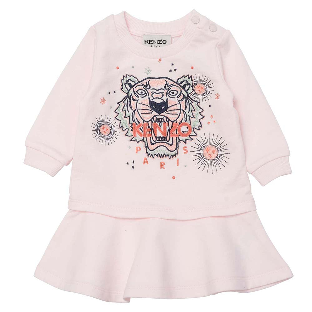 Kenzo Baby Girls Tiger Print Dress Pink