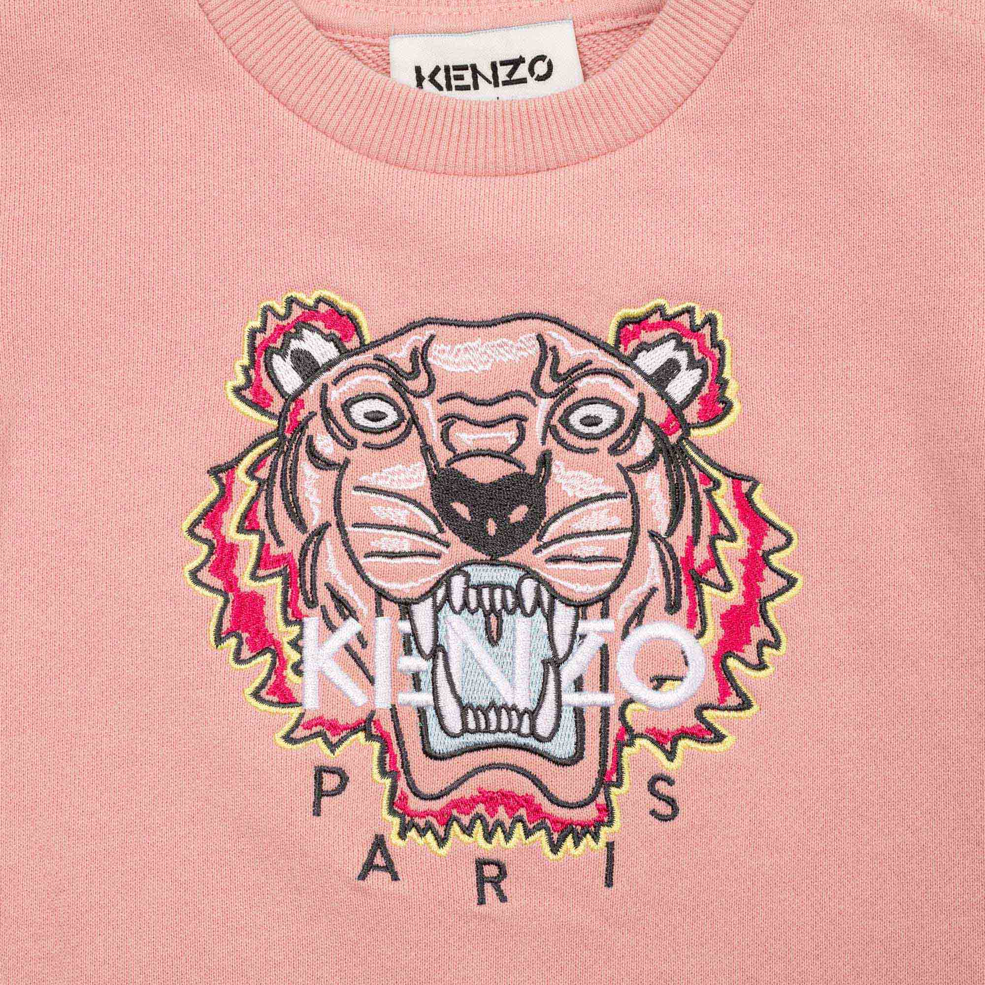 Kenzo Baby Girls Tiger Logo Dress Pink