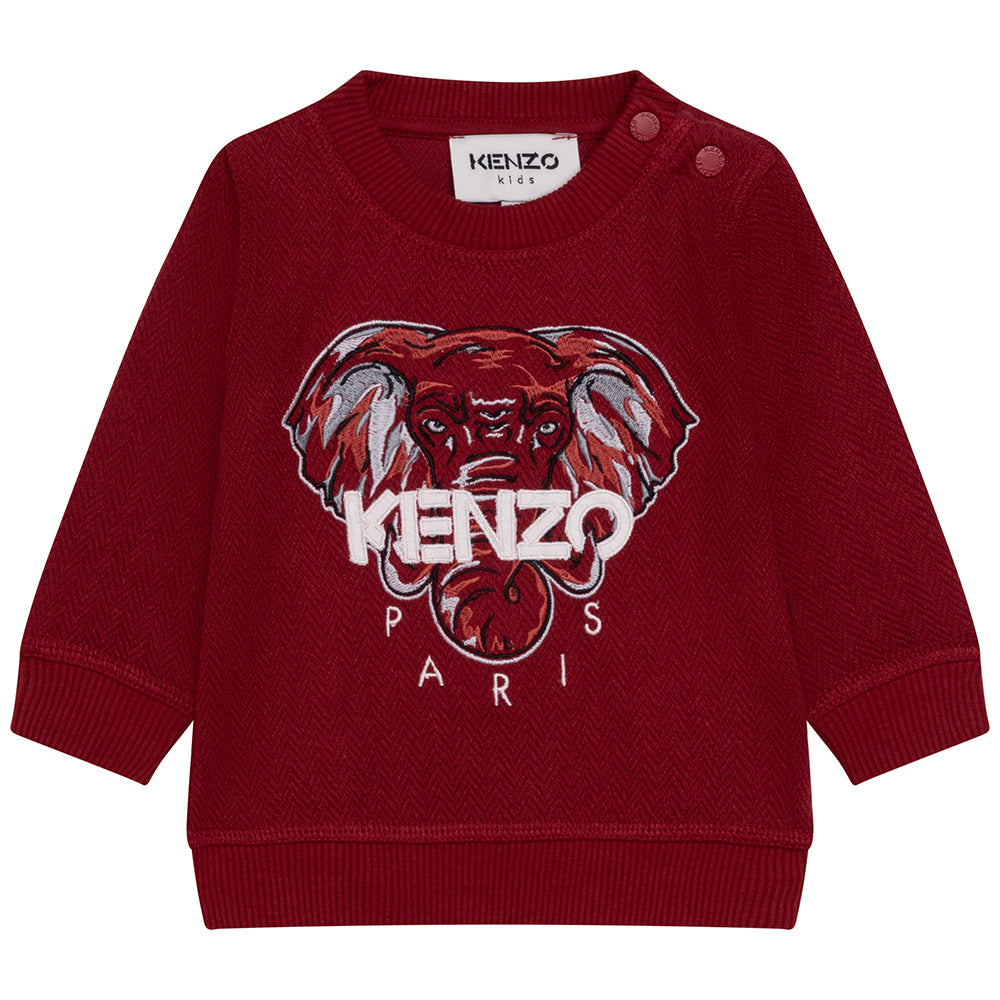 Kenzo Baby Boys Elephant Print Sweater Red