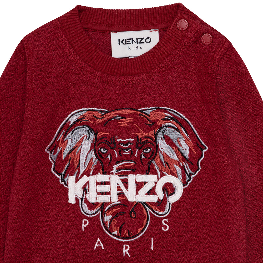 Kenzo Baby Boys Elephant Print Sweater Red