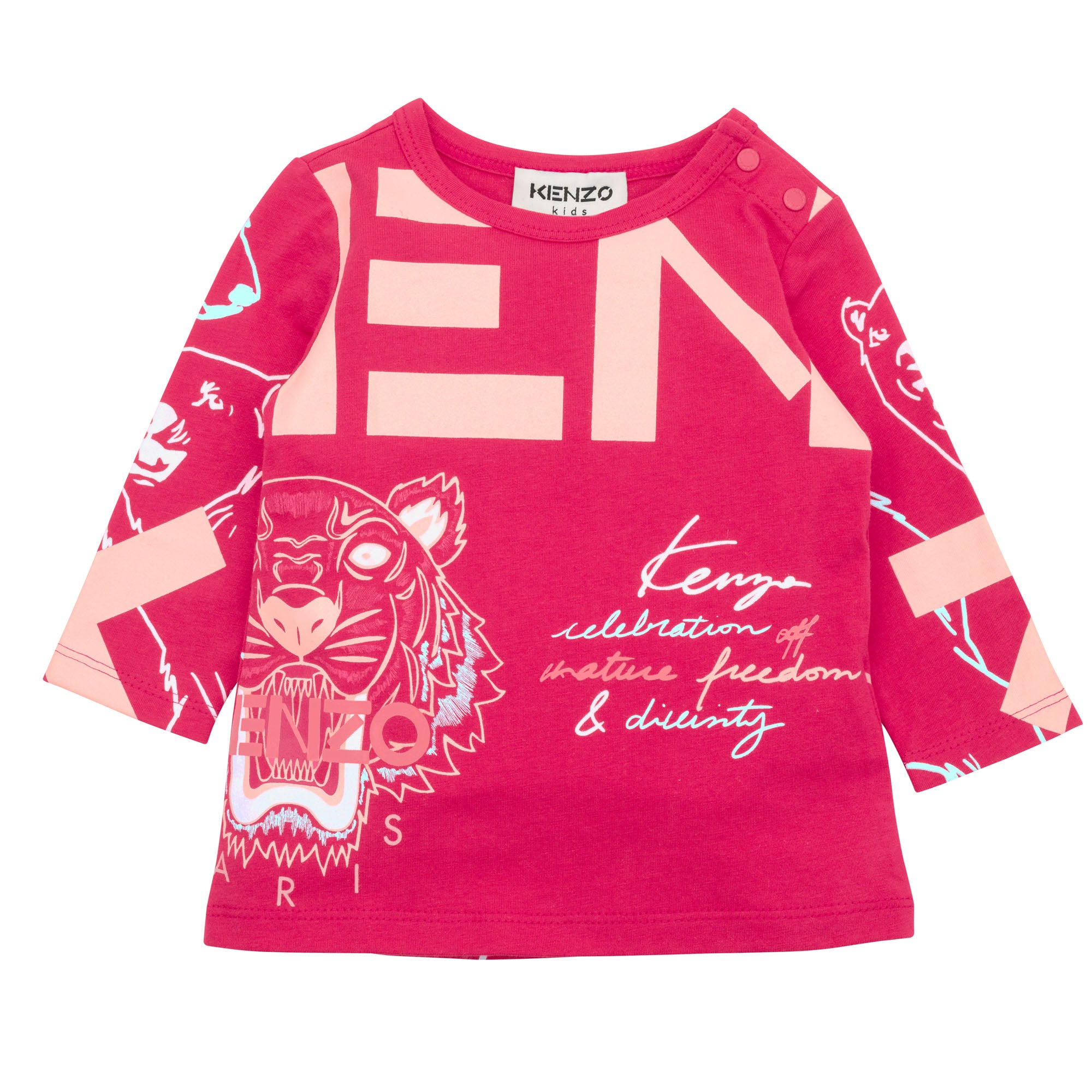 Kenzo Baby Girls Multi Icon Logo T Shirt Red