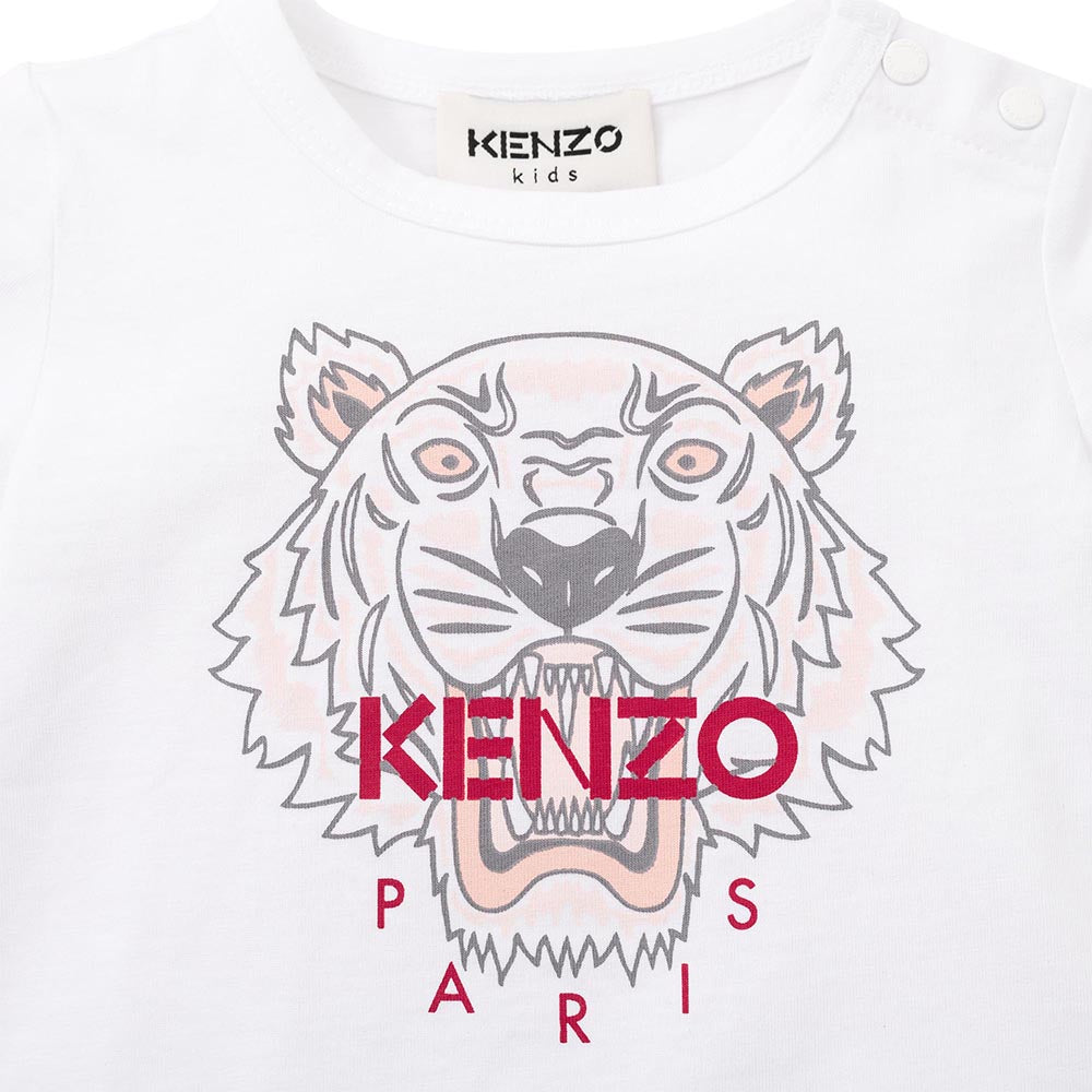 Kenzo Baby Girls Tiger T-shirt White