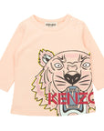 Kenzo Baby Girls Tiger Print Long Sleeved T-shirt Pink