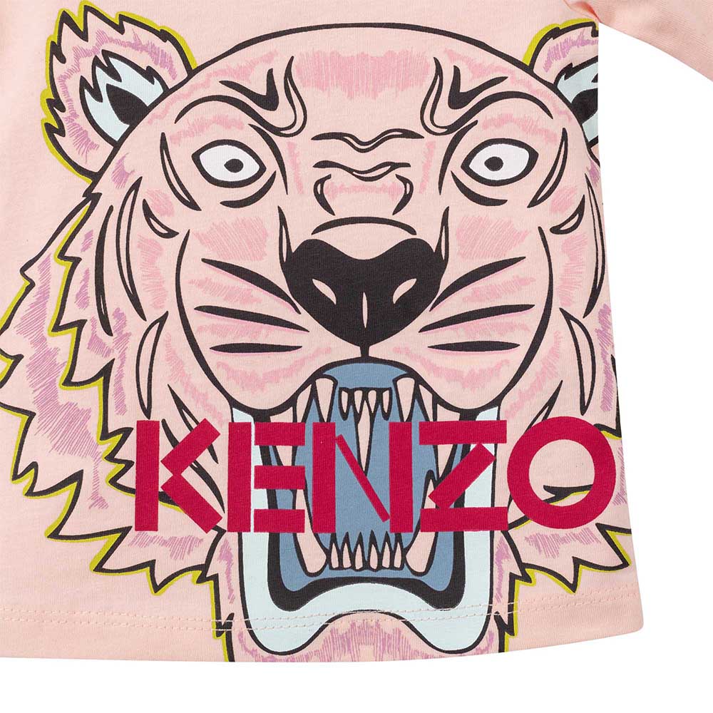 Kenzo Baby Girls Tiger Print Long Sleeved T-shirt Pink