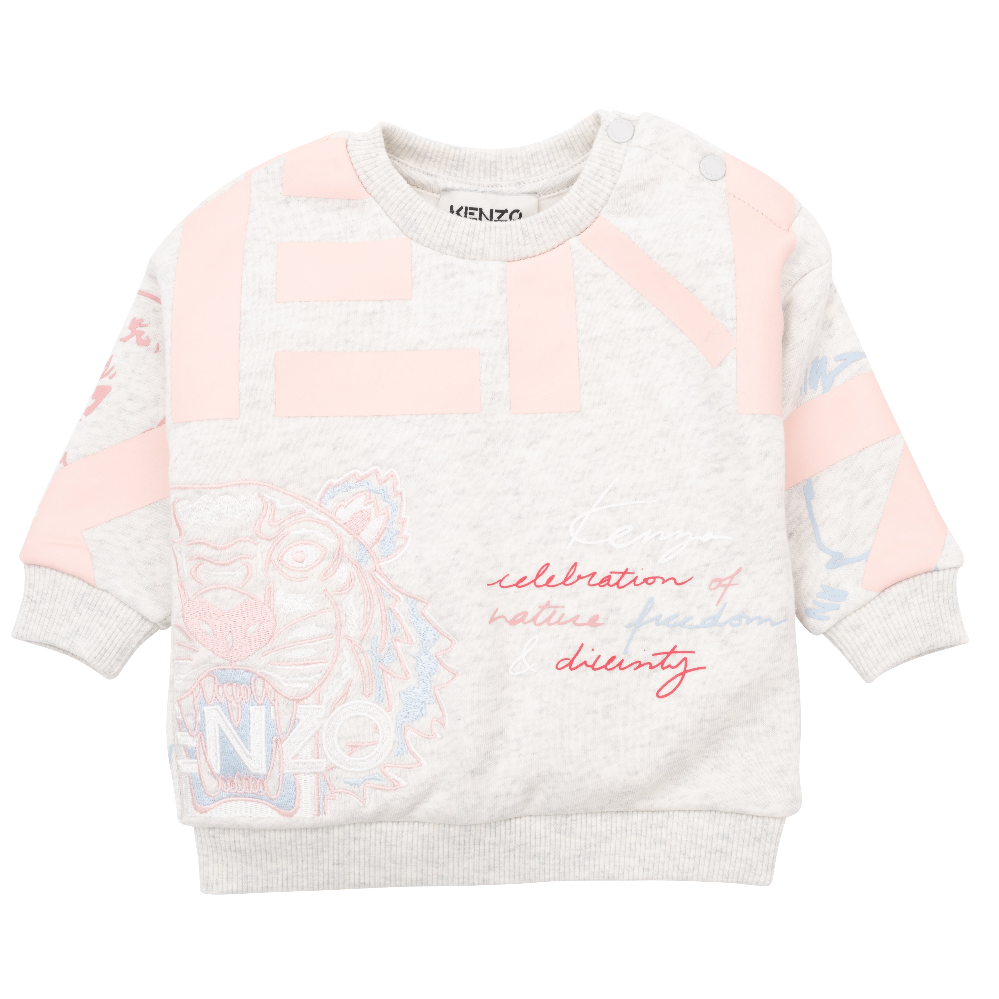 Kenzo Baby Girls Multi Logo Sweater Grey