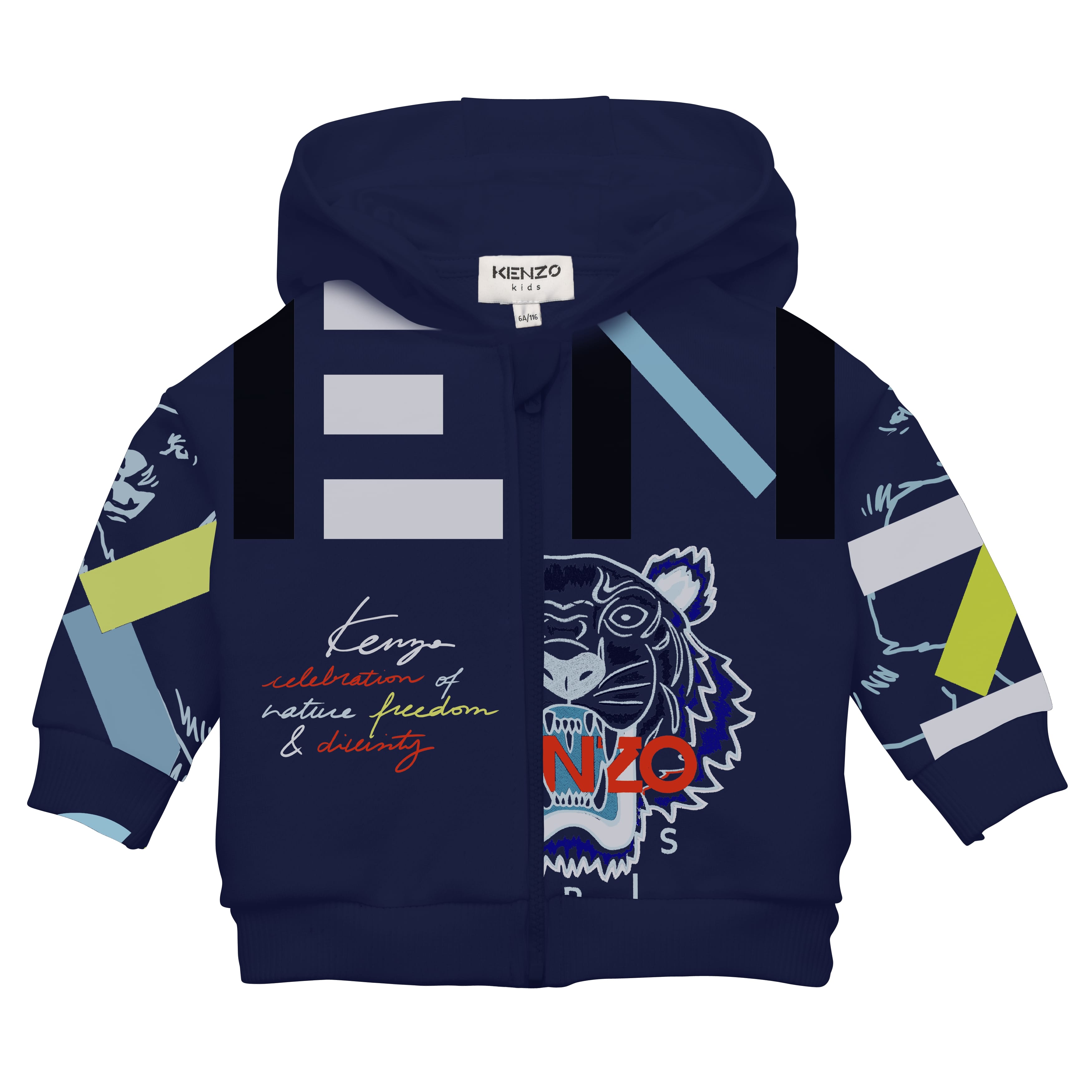 Kenzo Baby Boys Multi Iconic Zip Up Cardigan Blue