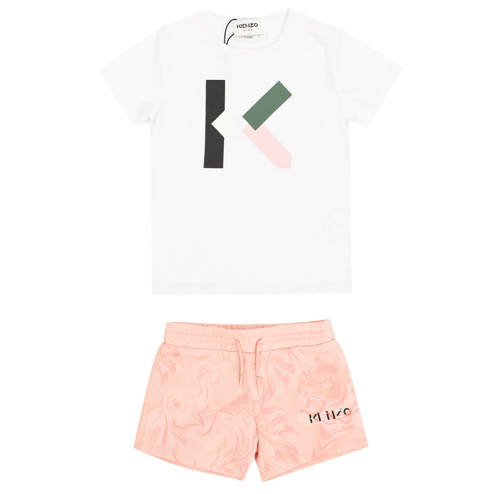 Kenzo Baby Girls T-shirt &amp; Shorts Set White