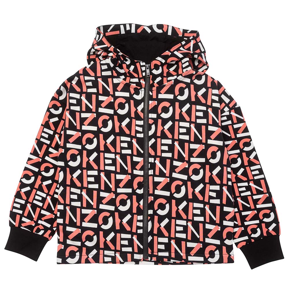 Kenzo Girls Monogram Hoodie Black