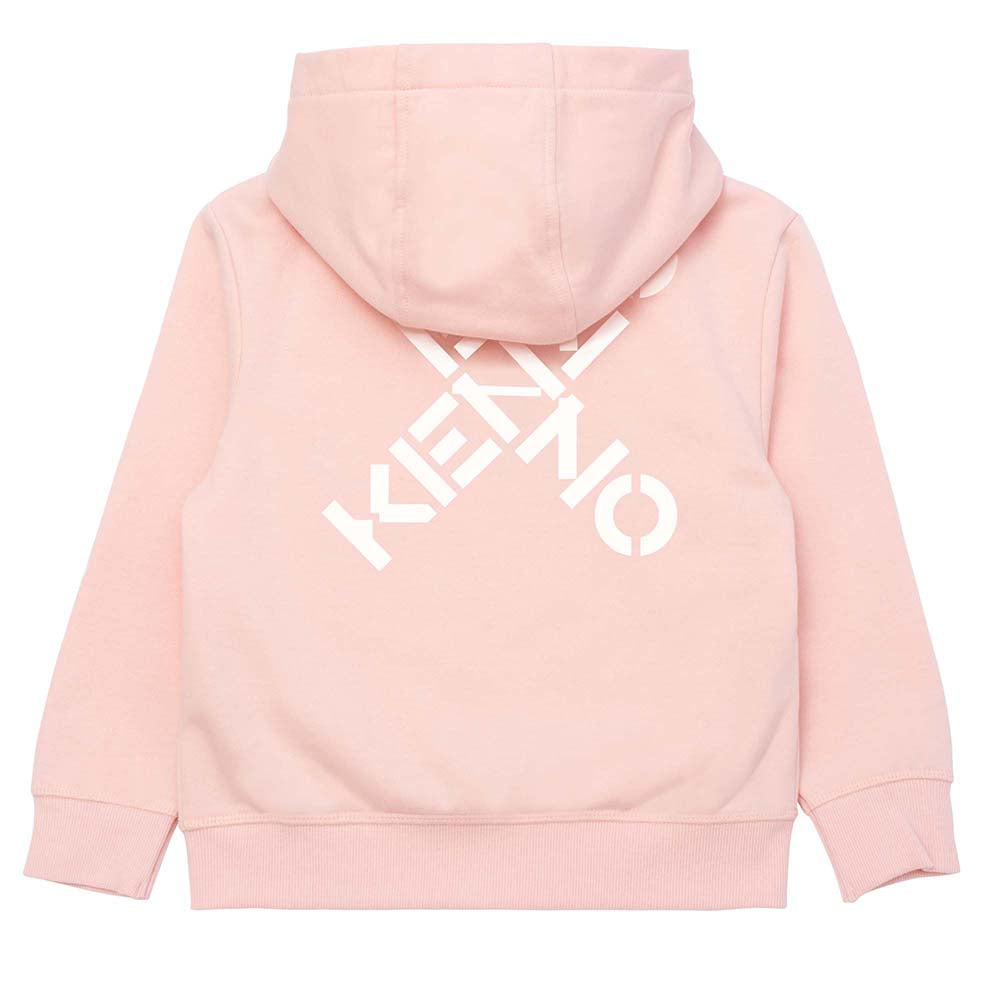 Kenzo Girls X Logo Hoodie Pink