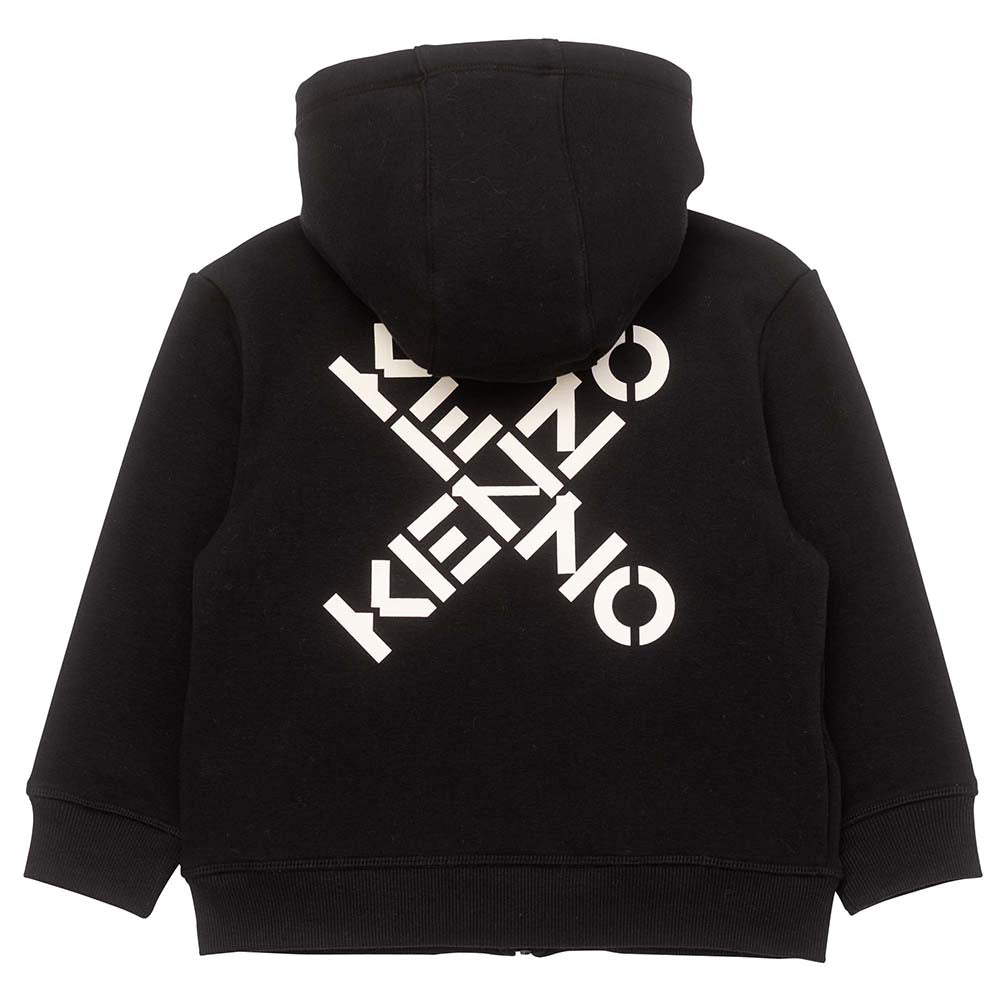 Kenzo Boys Cross Logo Hoodie Black