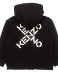 Kenzo Boys Cross Logo Hoodie Black