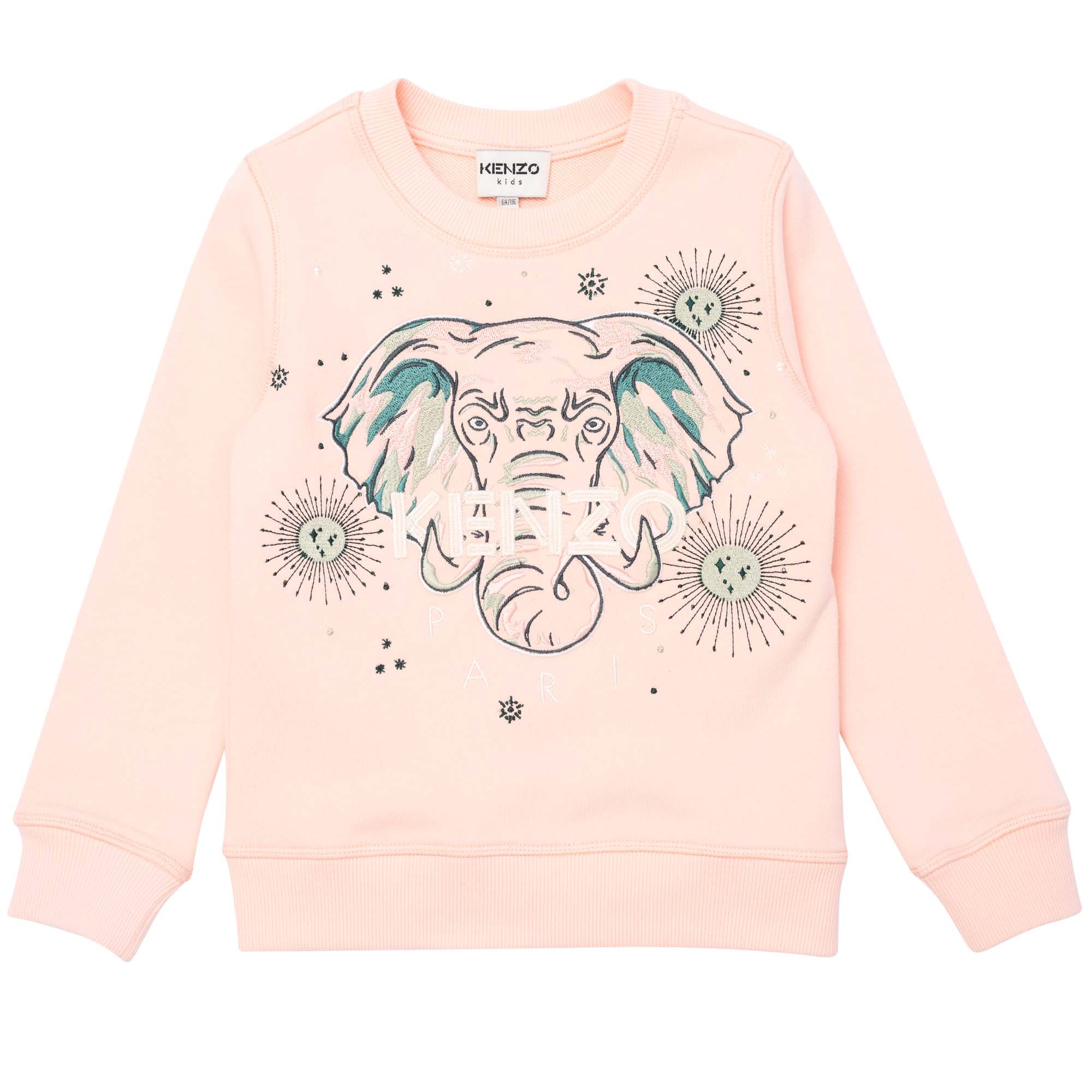 Kenzo Girls Elephant Logo Sweater Pink