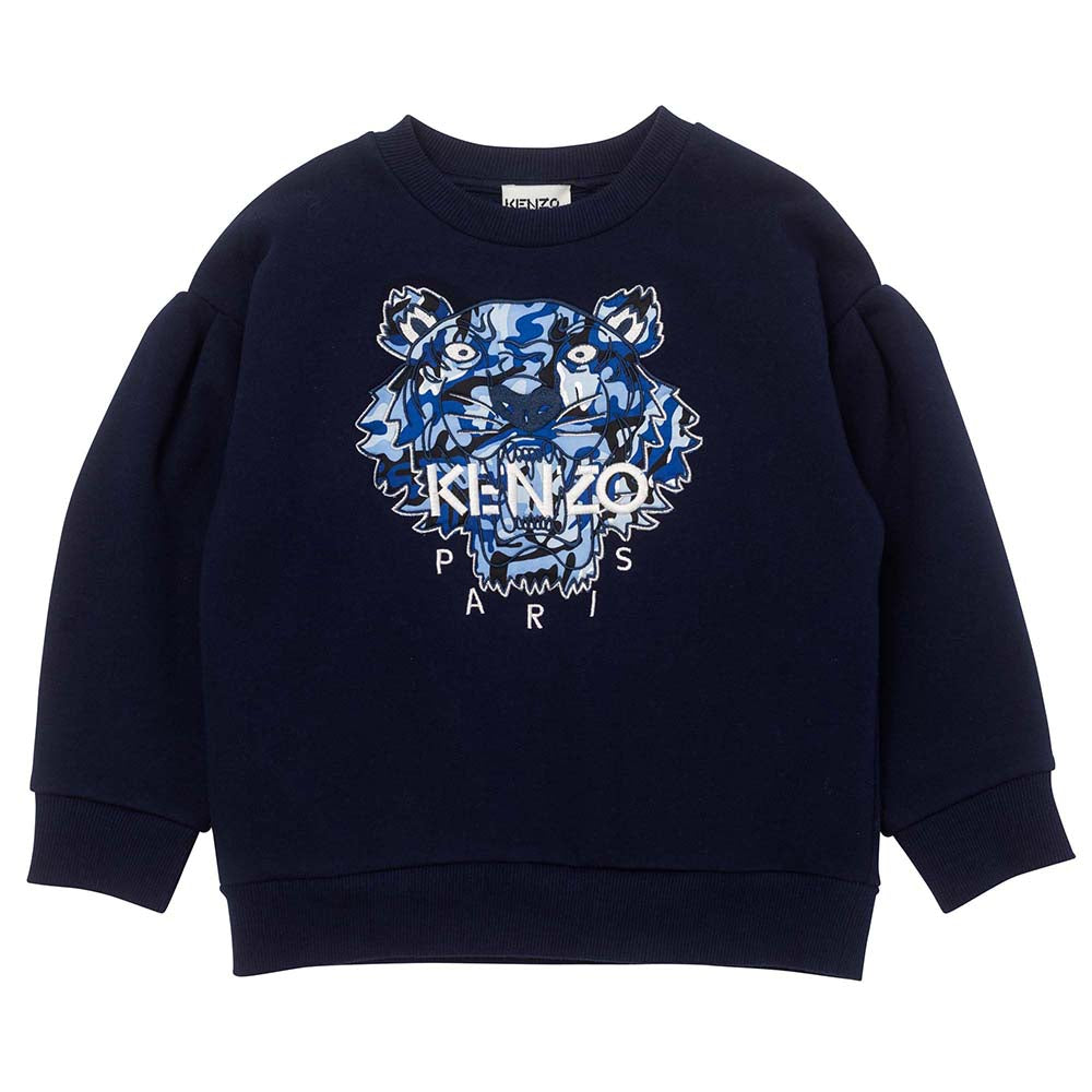 Kenzo Girls Tiger Logo Sweater Navy