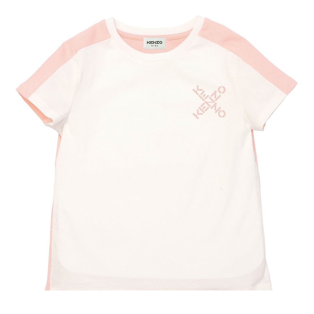 Kenzo Girls Logo Crew Neck T-Shirt Pink