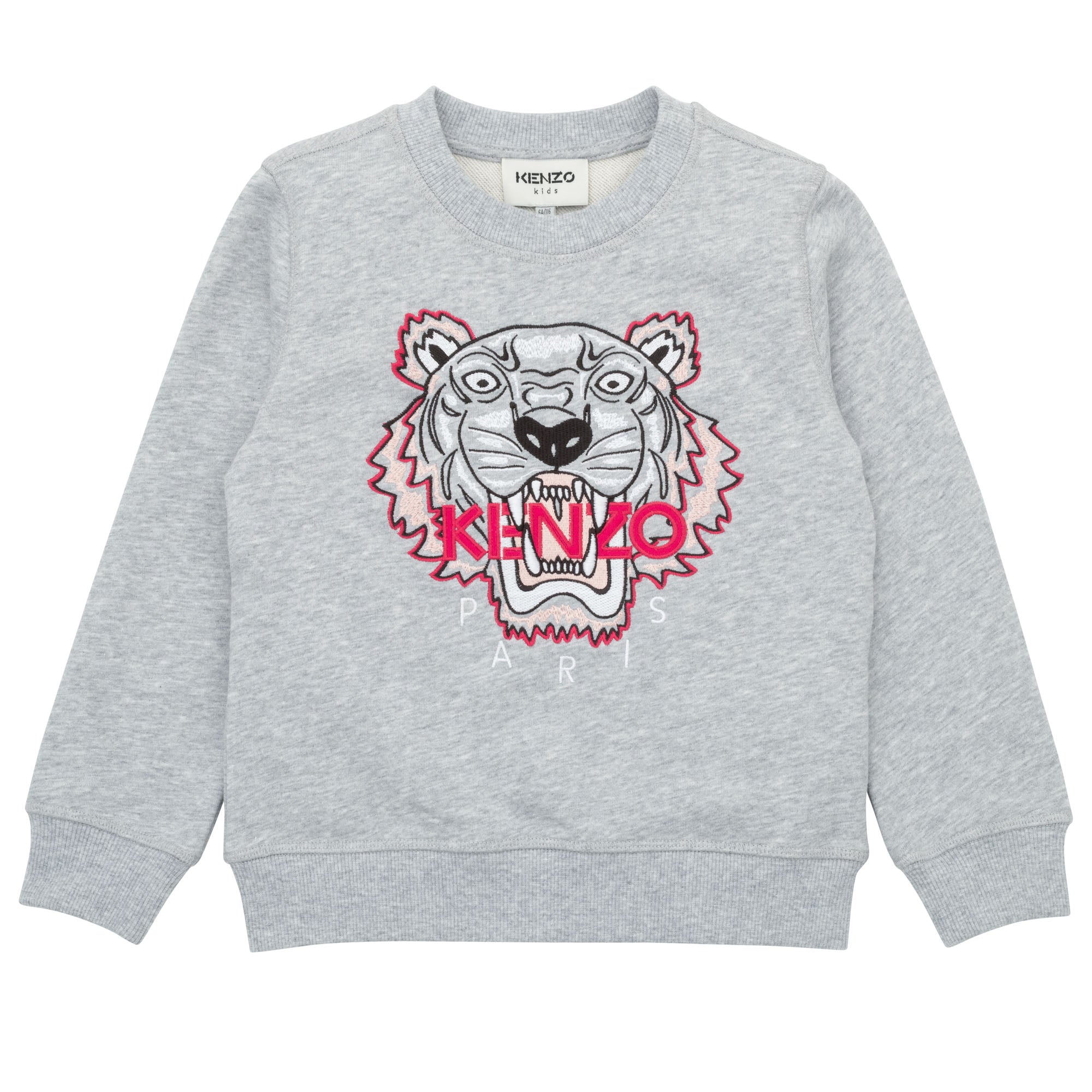 Kenzo Girls Tiger Logo Sweater Grey