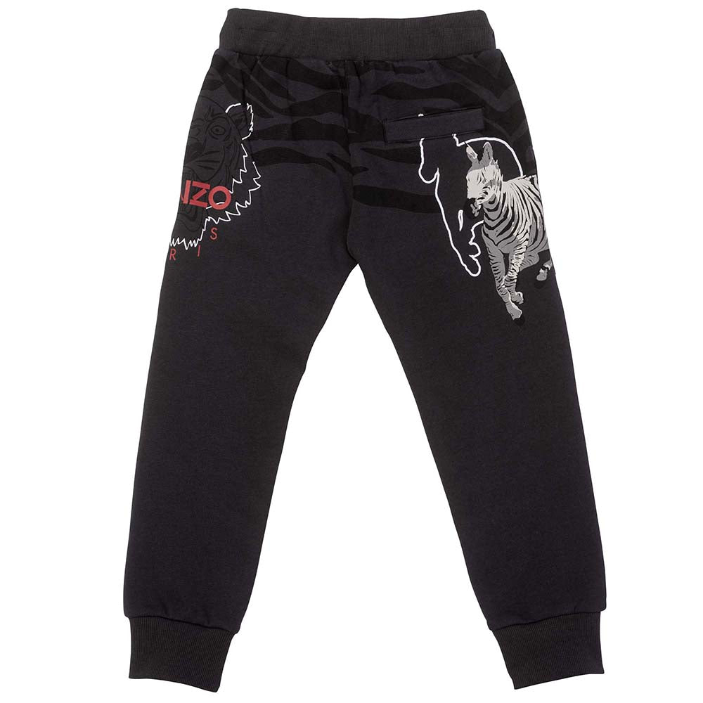 Kenzo Girls Tiger Print Joggers Grey