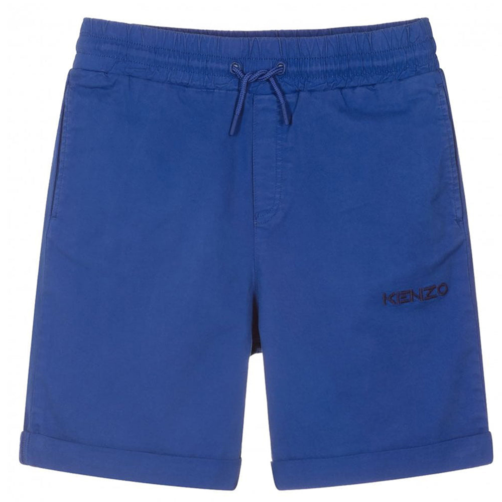 Kenzo Boys Cotton Shorts Blue