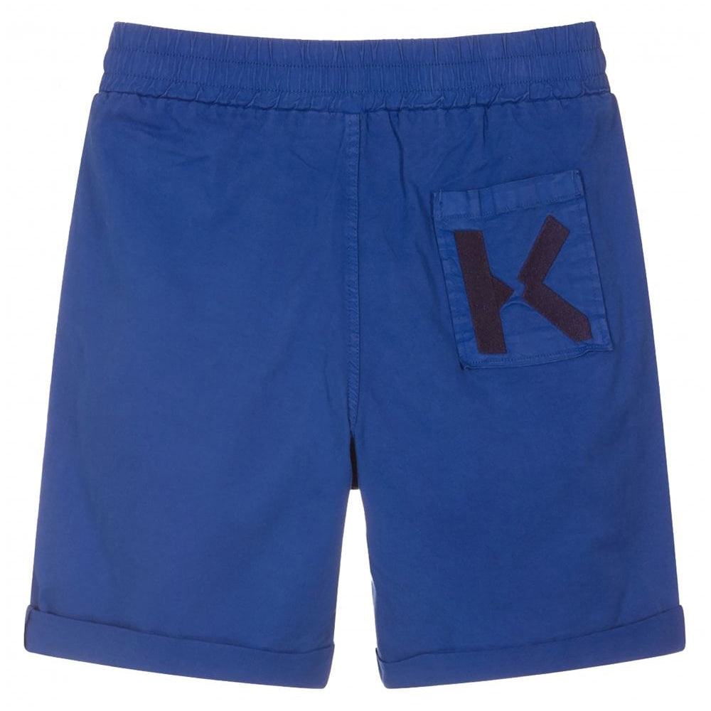 Kenzo Boys Cotton Shorts Blue