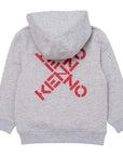Kenzo Boys Big X Logo Hoodie Grey
