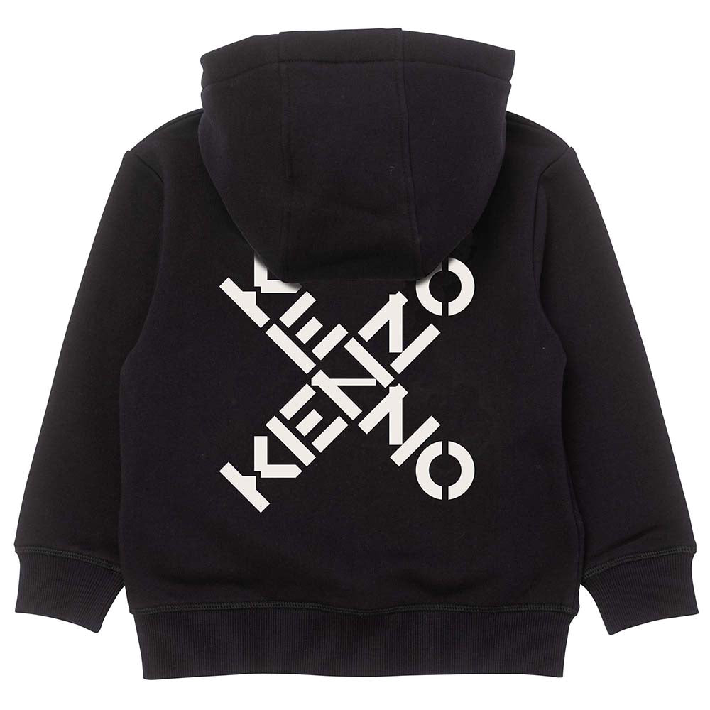 Kenzo Boys Big X Logo Hoodie Black
