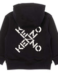 Kenzo Boys Big X Logo Hoodie Black