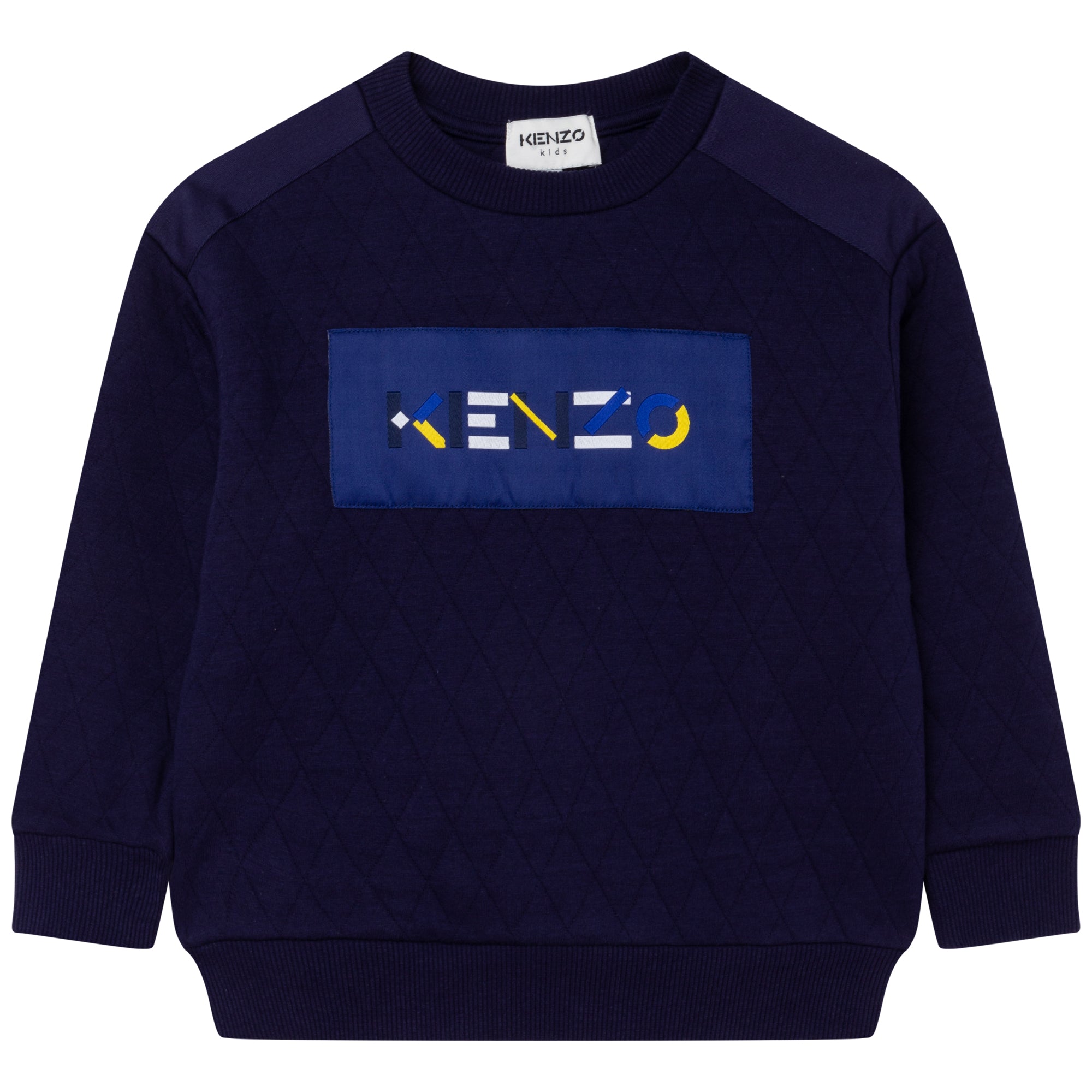 Kenzo Boys Logo Print Crew Neck Sweatshirt Navy