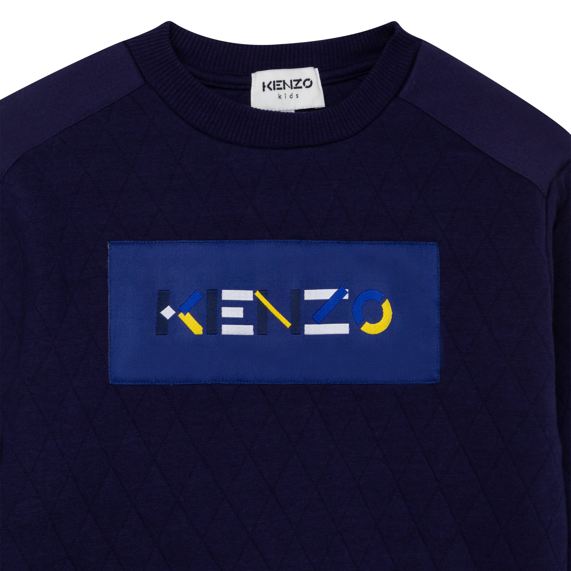 Kenzo Boys Logo Print Crew Neck Sweatshirt Navy