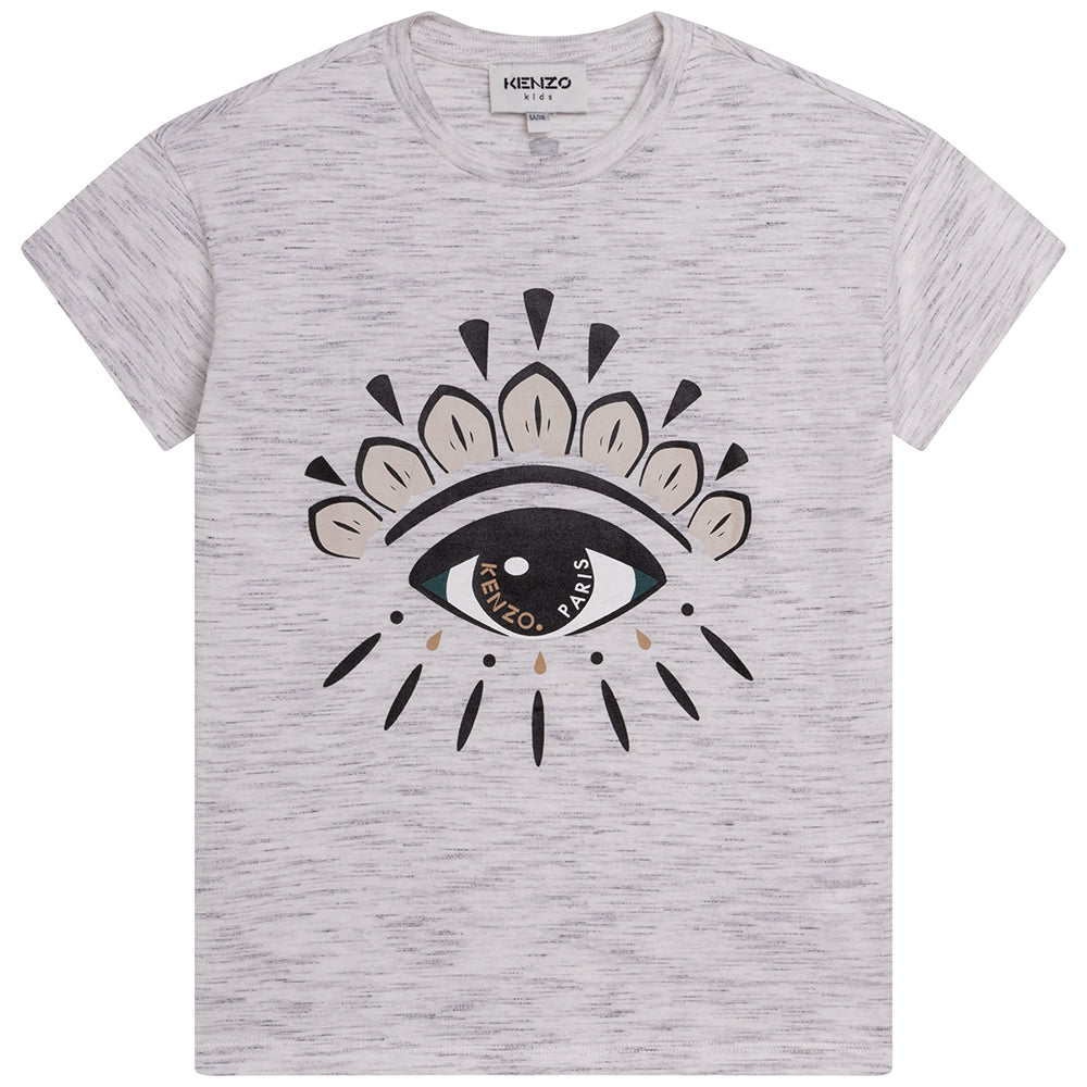 Kenzo Girls Eye Print T-Shirt Grey