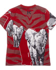 Kenzo Boys Animal Print T-Shirt Red