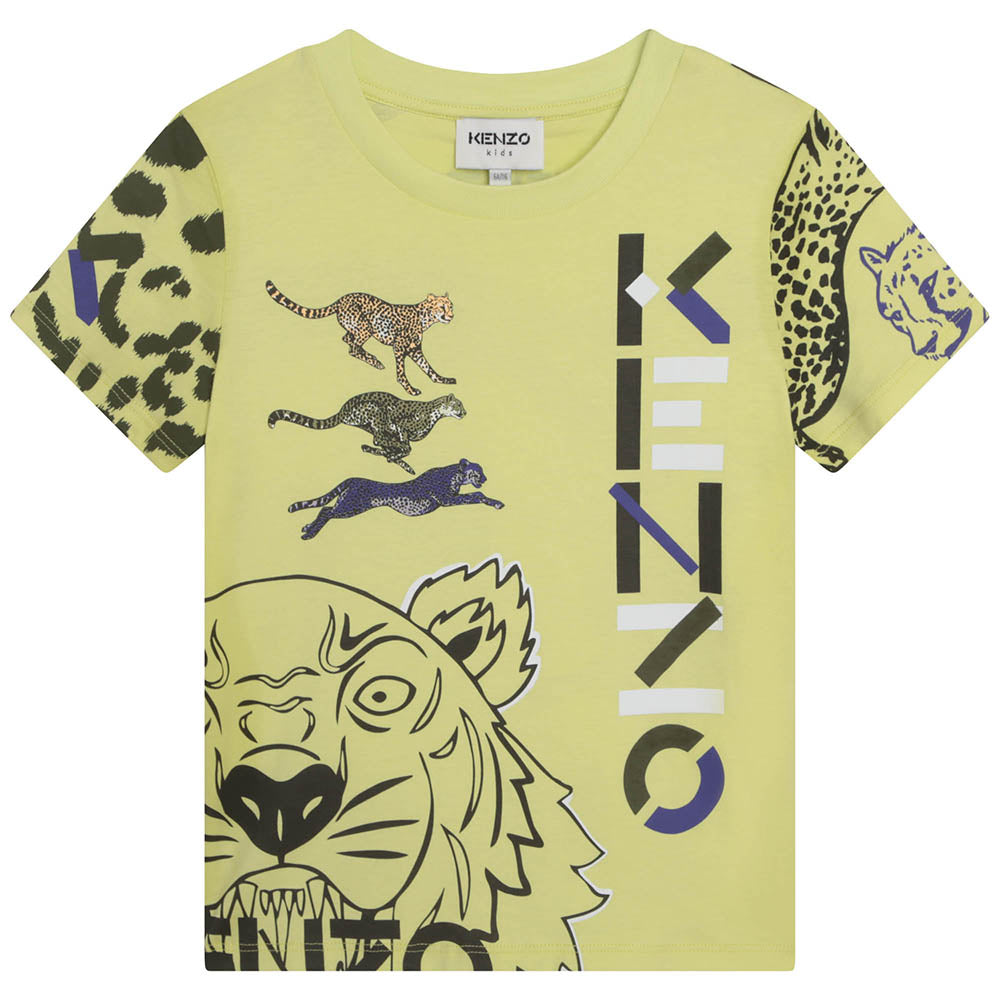 Kenzo Boys Tiger T-shirt Lime Green