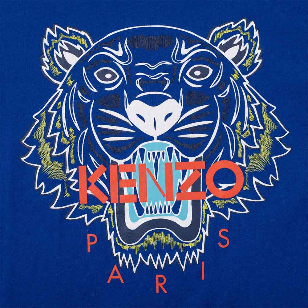 Kenzo Boys Tiger Print T-shirt Blue