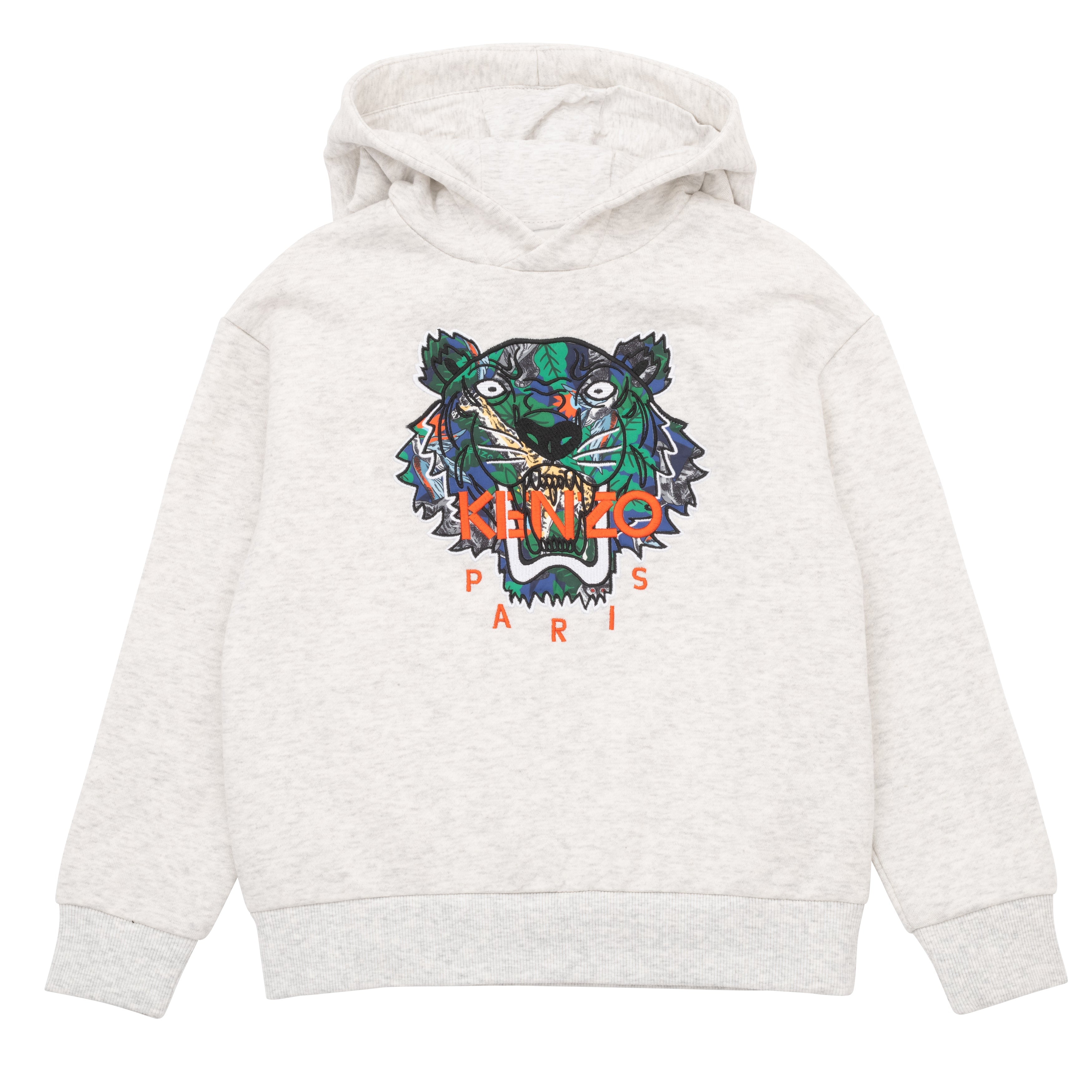 Kenzo Kids Unisex Tiger Logo Hoodie Grey