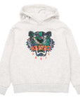 Kenzo Kids Unisex Tiger Logo Hoodie Grey