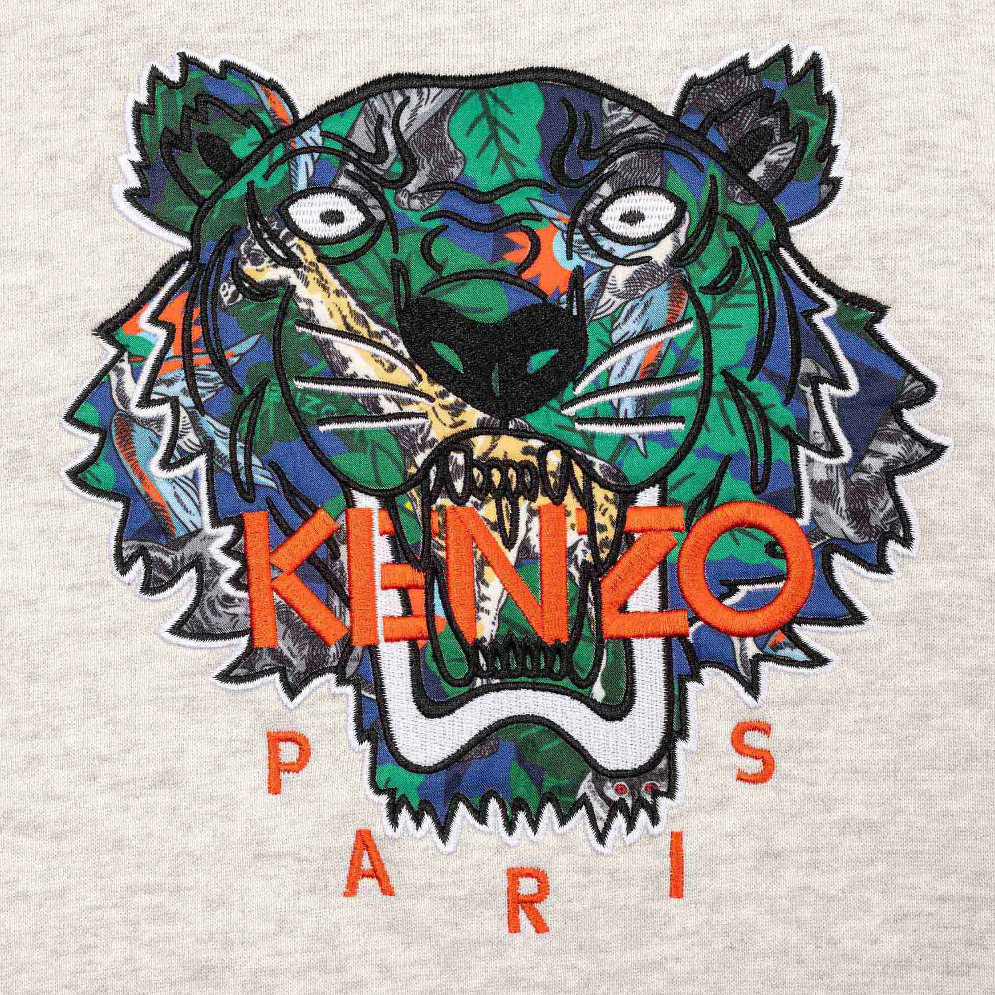 Kenzo Kids Unisex Tiger Logo Hoodie Grey