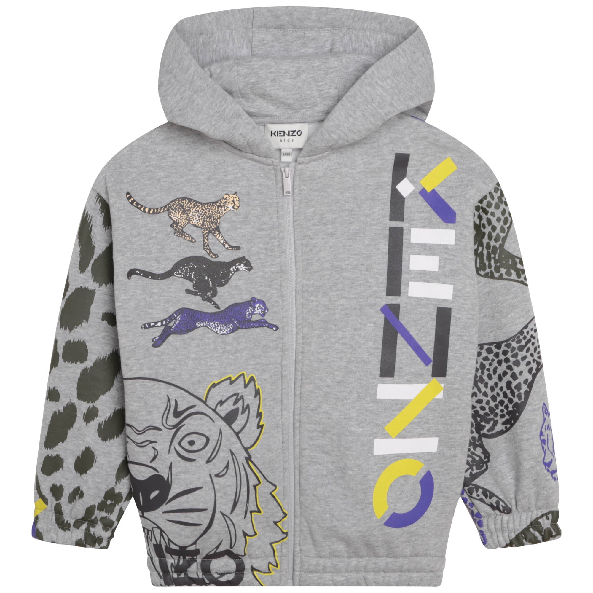 Kenzo Boys Multi Iconics Logo Zip Up Hoodie