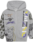 Kenzo Boys Multi Iconics Logo Zip Up Hoodie