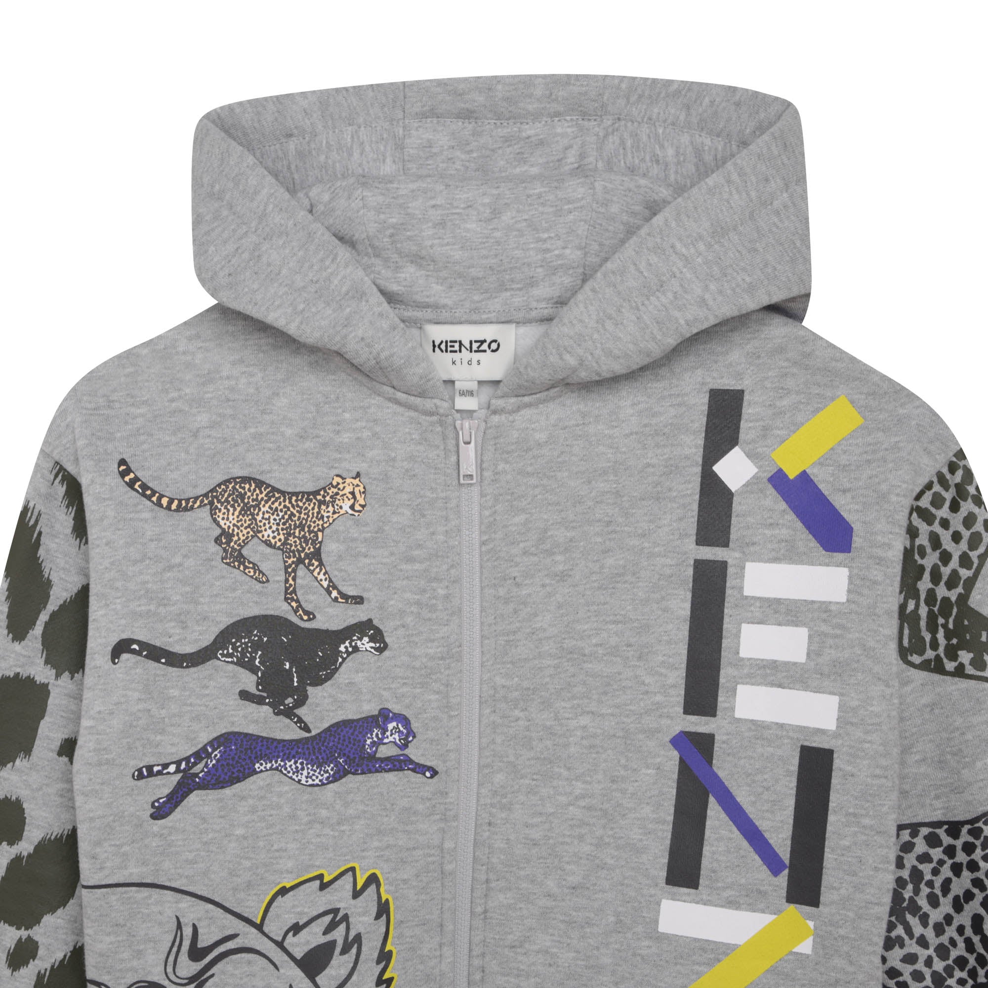 Kenzo Boys Multi Iconics Logo Zip Up Hoodie