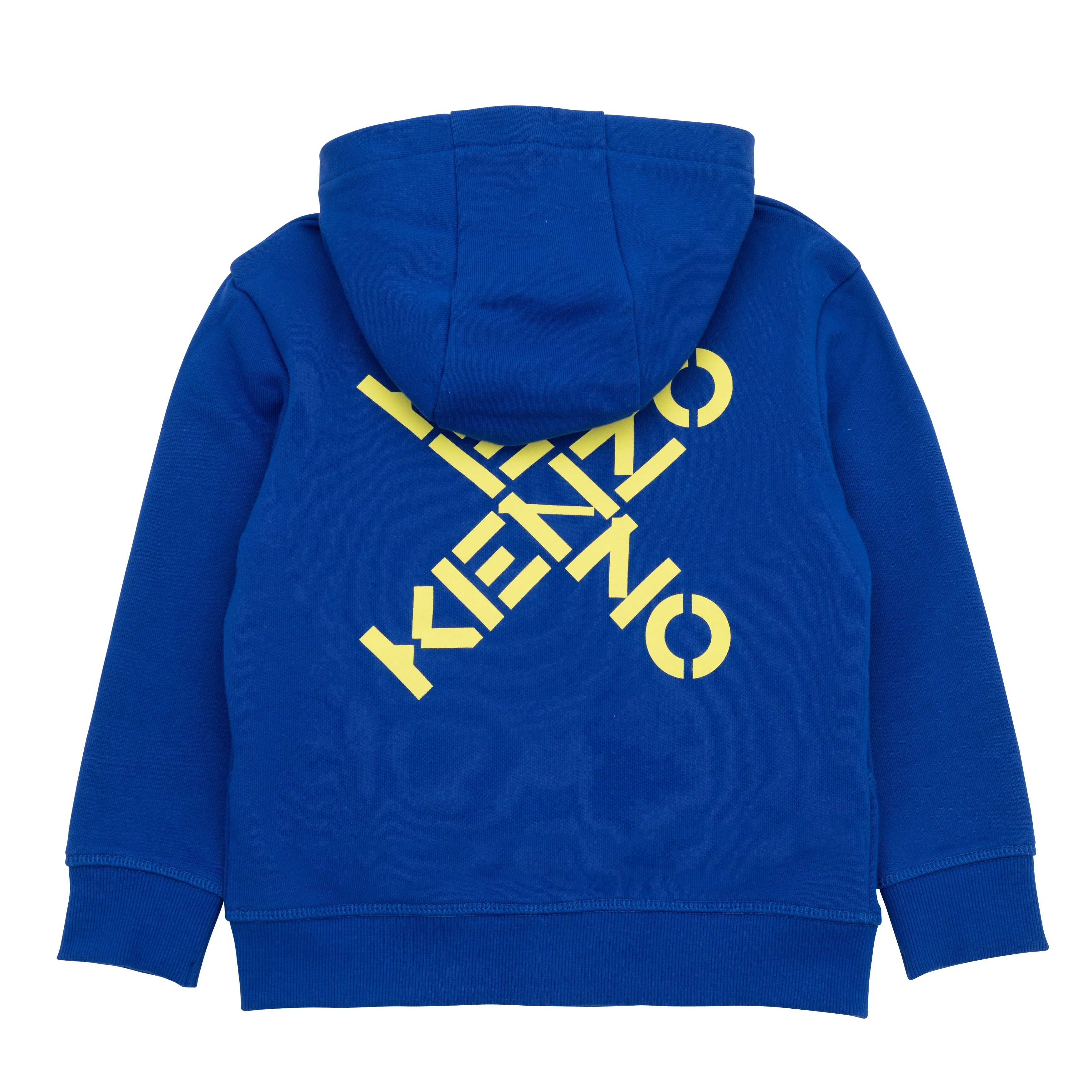 Kenzo Boys Across Logo Zip Up Hoodie Blue