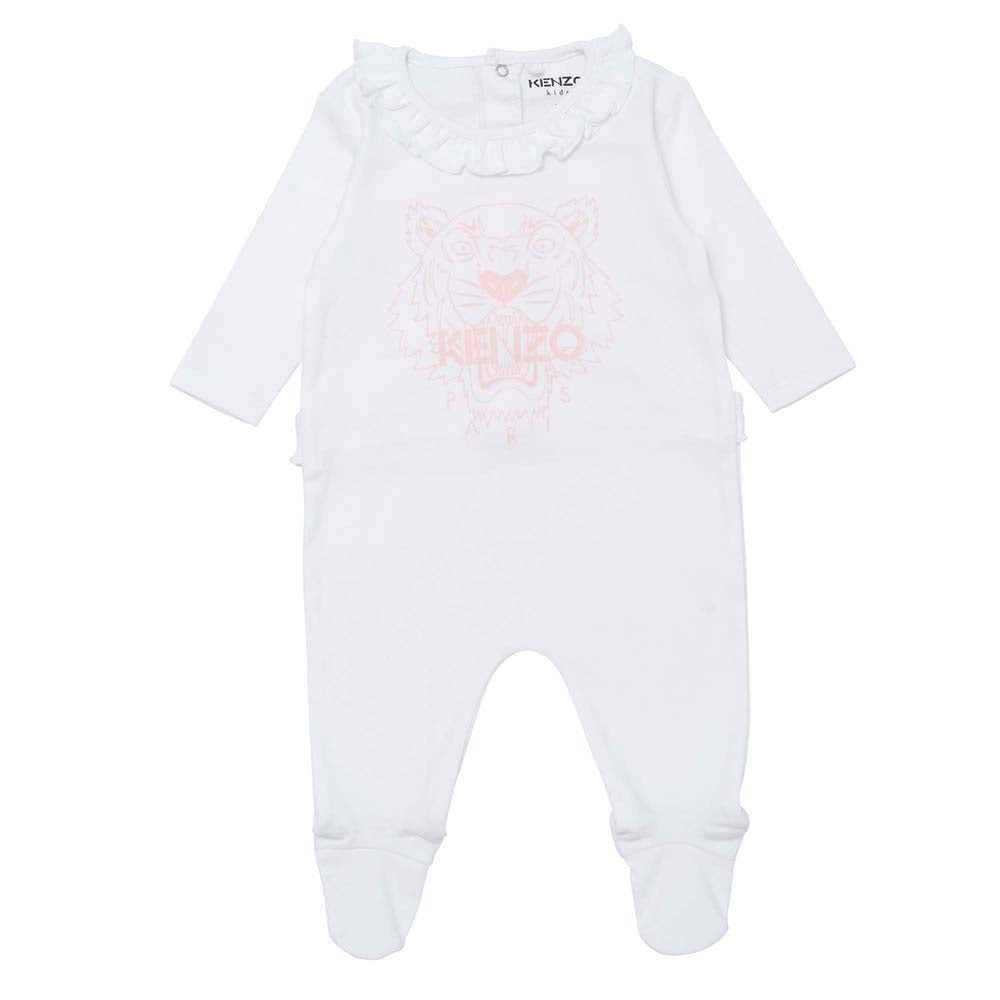 Kenzo Baby Girls White/pink Babygrow Set